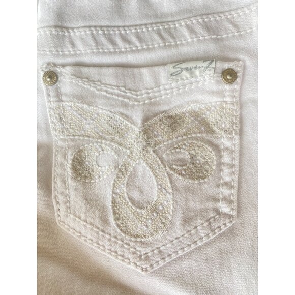 NWOT Seven7 Women's Size 4 Rolled Cuff White Denim Weekend Shorts MSRP$49 - Picture 8 of 8